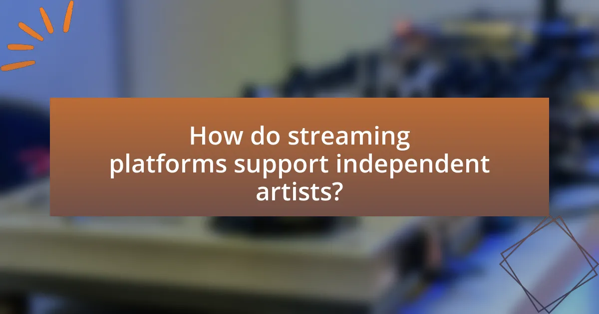 How do streaming platforms support independent artists?