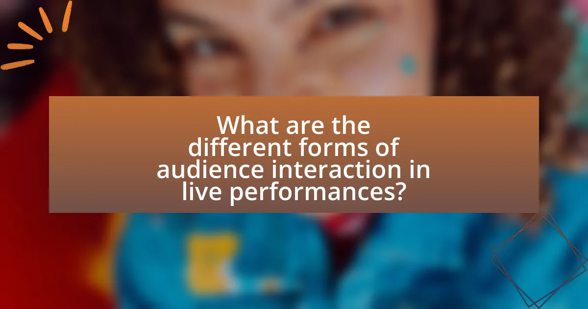What are the different forms of audience interaction in live performances?